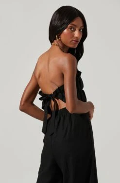 Ruffle Bust Tie Back Jumpsuit -Astr The Label Shop ALP21990 BLACK 0655
