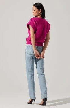 Checkered Sweater Vest -Astr The Label Shop ALT16416 CI FUCHSIA 5