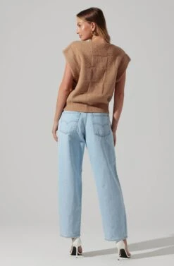 Checkered Sweater Vest -Astr The Label Shop ALT16416 CI TAUPE 5
