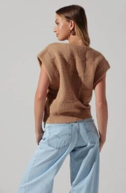 Checkered Sweater Vest -Astr The Label Shop ALT16416 CI TAUPE 6