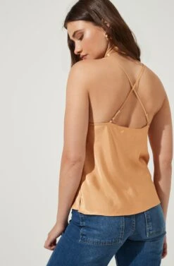 Phillipa Cowl Neck Cami -Astr The Label Shop AMB AT4173 DUSTYORANGE 4