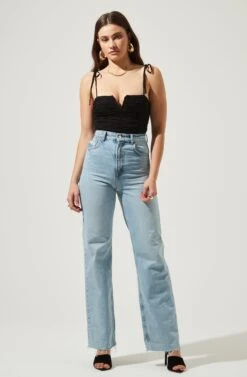 Danbury Ruched Tie Strap Bodysuit 21 Danbury Ruched Tie Strap Bodysuit -Astr The Label Shop AMB ST6519 1