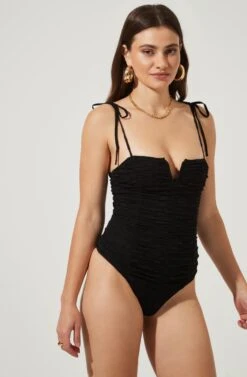 Danbury Ruched Tie Strap Bodysuit 23 Danbury Ruched Tie Strap Bodysuit -Astr The Label Shop AMB ST6519 5