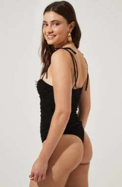 Danbury Ruched Tie Strap Bodysuit 24 Danbury Ruched Tie Strap Bodysuit -Astr The Label Shop AMB ST6519 6