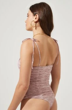 Danbury Ruched Tie Strap Bodysuit 17 Danbury Ruched Tie Strap Bodysuit -Astr The Label Shop AMB ST6519 DUSTYPINK 6