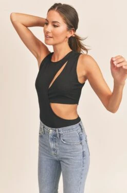 Fillory Cutout Bodysuit 10 Fillory Cutout Bodysuit -Astr The Label Shop AMB ST6540 BLACK 5