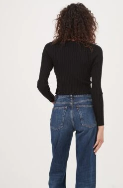 Lottie Pearl Button Cardigan -Astr The Label Shop AMB WS 176 BLACK 6