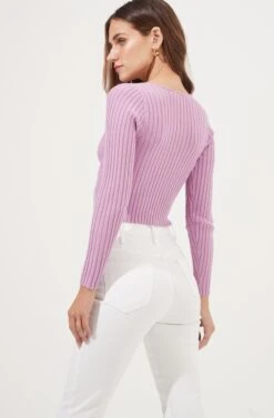 Lottie Pearl Button Cardigan -Astr The Label Shop AMB WS 176 ORCHID 6