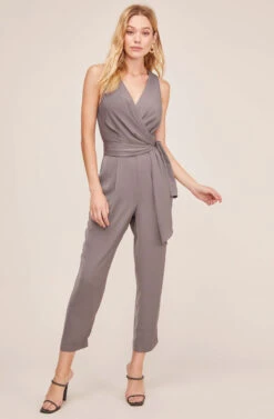 Side Tie Jumpsuit 18 Side Tie Jumpsuit -Astr The Label Shop AP7042 GREY 1