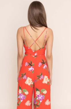 Strappy Back Jumpsuit -Astr The Label Shop AP7086 RED MULTI FLORAL 4A