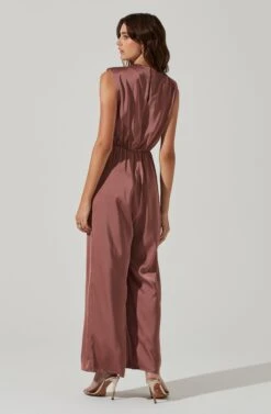 Inverted Pleat Neck Jumpsuit -Astr The Label Shop AP7241 MAUVE 4