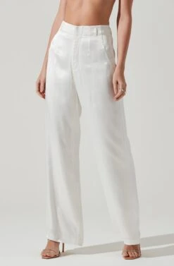 Brigitta Satin Wide Leg Pants -Astr The Label Shop AP7265S WHITE 4