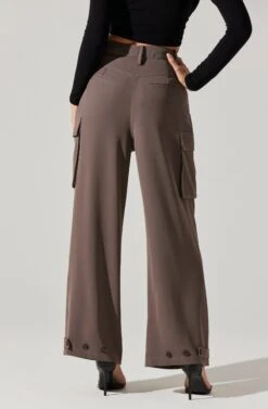 Pleated Wide Leg Cargo Pants 12 Pleated Wide Leg Cargo Pants -Astr The Label Shop AP7310 WARMGREY 2