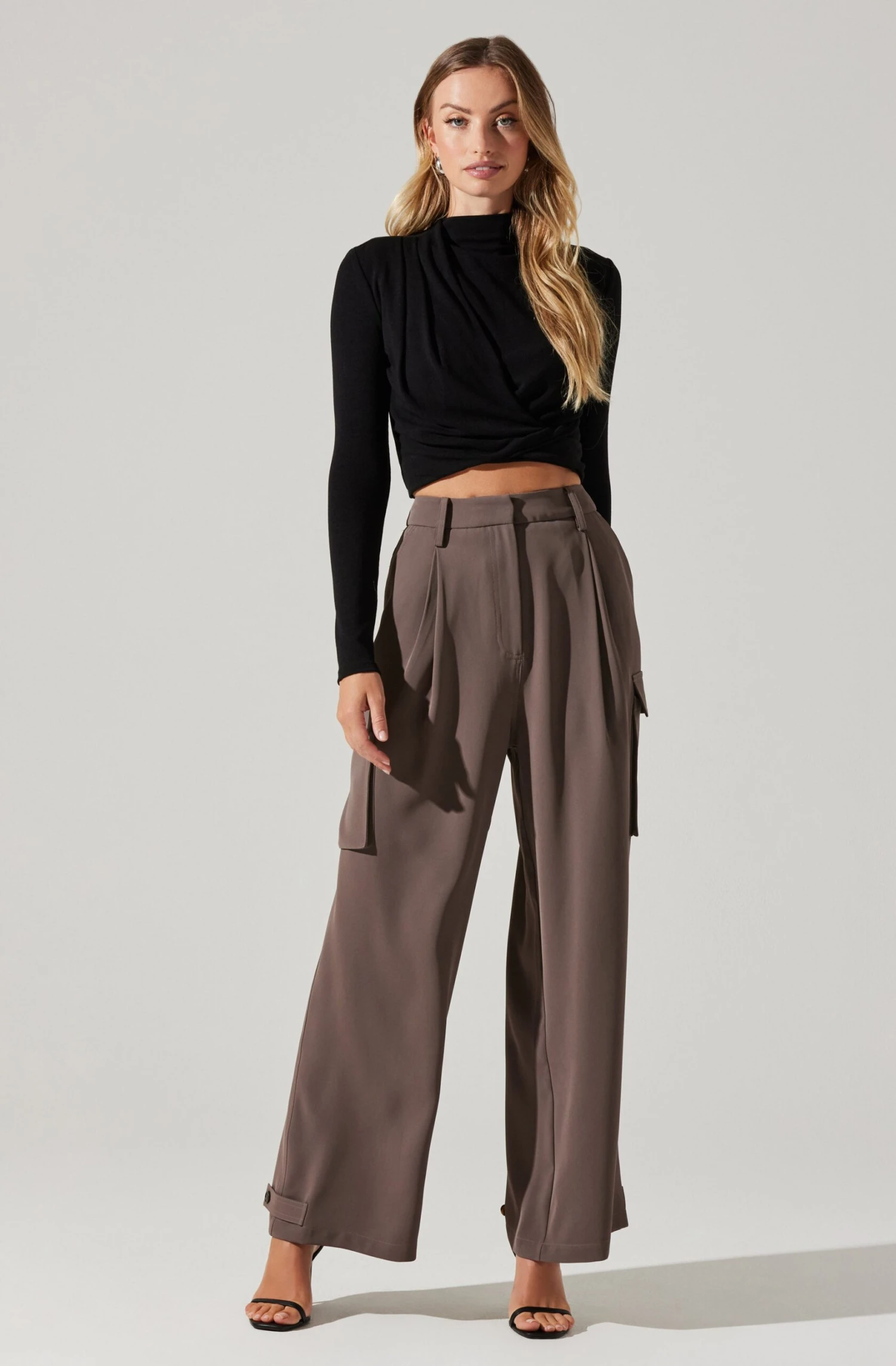 Pleated Wide Leg Cargo Pants 3 Pleated Wide Leg Cargo Pants