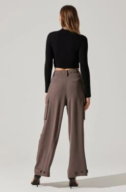 Pleated Wide Leg Cargo Pants 13 Pleated Wide Leg Cargo Pants -Astr The Label Shop AP7310 WARMGREY 4