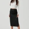 Hi Slit Ruched Skirt -Astr The Label Shop AS9086B BLACK 1547