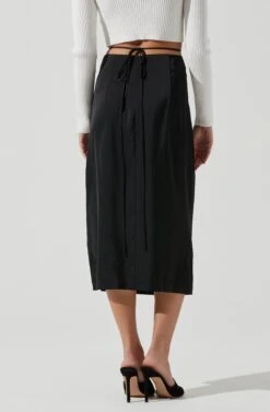 Hi Slit Ruched Skirt -Astr The Label Shop AS9086B BLACK 1565