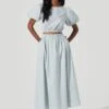 Poplin Midi Skirt -Astr The Label Shop AS9098 DUSTYBLUE 1