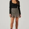 Floral Ruched Mini Skirt