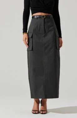 High Rise Cargo Maxi Skirt 16 High Rise Cargo Maxi Skirt -Astr The Label Shop AS9163 CHARCOAL 5 227374e4 2934 4999 a635 dc13a7ce205f