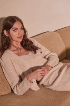 Tea Party Embroidered Flower Cardigan -Astr The Label Shop ASTR FALL21 32112 edited