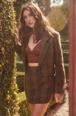 Brina Cropped Plaid Jacket -Astr The Label Shop ASTR FALL22 1211