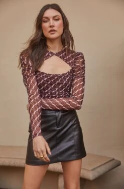 Demi Geometric Cutout Long Sleeve Top -Astr The Label Shop ASTR FALL22 PT2 0919