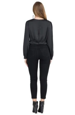 Satin Wrap Front Top 9 Satin Wrap Front Top -Astr The Label Shop AT12091B BLACK 04
