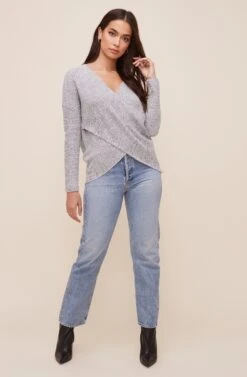 Wrap Front Sweater 15 Wrap Front Sweater -Astr The Label Shop AT13204 003 HEATHERGREY 1 8a03f153 f20d 40fa b4bc 2be7653aae41