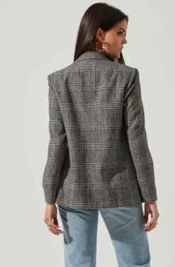 Double Breasted Blazer -Astr The Label Shop AT13579 BLACK WHITE 4