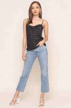 Cowl Drape Cami -Astr The Label Shop AT15035D BLACK DOT 1AA ae6e4668 24ca 4c83 b710 00e89c1a7e04