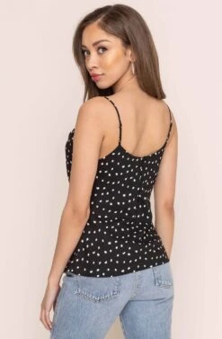 Cowl Drape Cami -Astr The Label Shop AT15035D BLACK DOT 5A d99f1705 cc76 4496 8153 427bf2ee3ed6