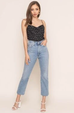 Cowl Drape Cami -Astr The Label Shop AT15035D BLACK DOT 6A a70b3125 0d45 41ff 9ed0 ce152a602951