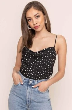 Cowl Drape Cami -Astr The Label Shop AT15035D BLACK DOT 7AAA 79e0021f 90f2 4d41 9a91 eea55a02b53d