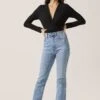 Long Sleeve Side Cutout Bodysuit -Astr The Label Shop AT15120 BLACK 1