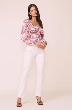 Long Sleeve Square Neck Floral Smocked Top 16 Long Sleeve Square Neck Floral Smocked Top -Astr The Label Shop AT15425 003 MULTIFLORAL 1
