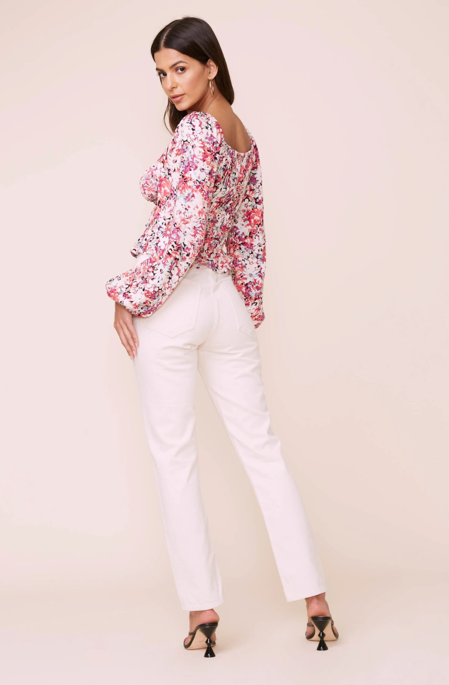 Long Sleeve Square Neck Floral Smocked Top 10 Long Sleeve Square Neck Floral Smocked Top - Image 8