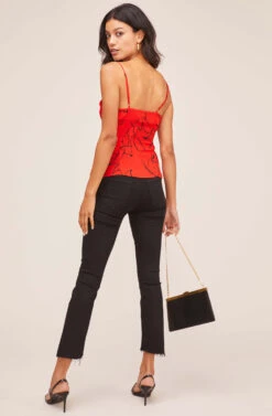 Button Front Floral Wrap Cami 8 Button Front Floral Wrap Cami -Astr The Label Shop AT15468 RED SKETCH FLORAL 3