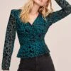 Burnout Leopard Wrap Top 1 Burnout Leopard Wrap Top -Astr The Label Shop AT15511B TEAL BLACK LEOPARD 2