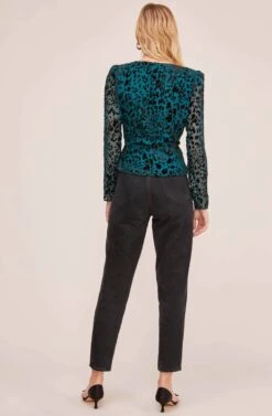 Burnout Leopard Wrap Top 8 Burnout Leopard Wrap Top -Astr The Label Shop AT15511B TEAL BLACK LEOPARD 3