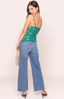 Fitted Floral Cami 13 Fitted Floral Cami -Astr The Label Shop AT15563 GREEN FLORAL 5AA