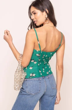 Fitted Floral Cami 14 Fitted Floral Cami -Astr The Label Shop AT15563 GREEN FLORAL 6A