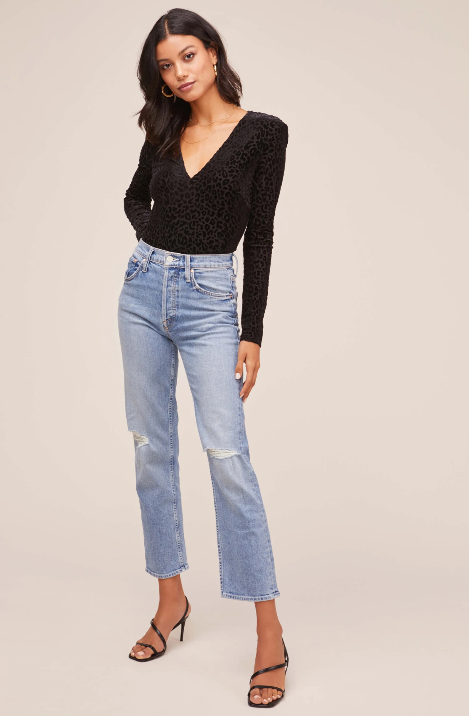 Deep V Leopard Burnout Bodysuit 4 Deep V Leopard Burnout Bodysuit - Image 2