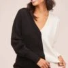 Tandem Color Block Sweater -Astr The Label Shop AT15602 BLACK IVORY 2