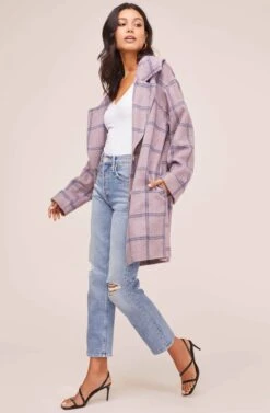 Cozy Coat 13 Cozy Coat -Astr The Label Shop AT15630 PURPLE BLUE PLAID 3