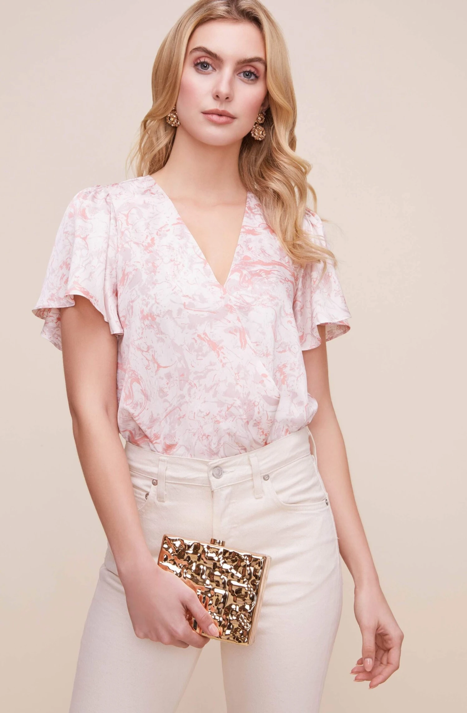 Flutter Sleeve Surplice Marble Top 3 Flutter Sleeve Surplice Marble Top