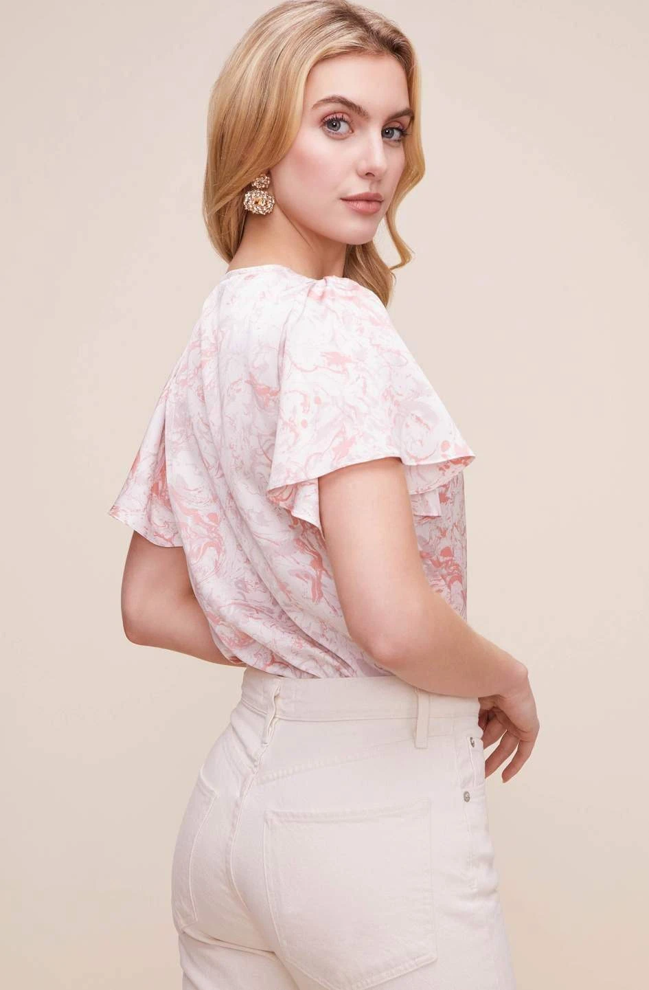 Flutter Sleeve Surplice Marble Top 6 Flutter Sleeve Surplice Marble Top - Image 4