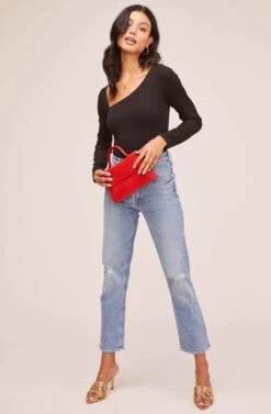 Esme Asymmetrical Neck Bodysuit -Astr The Label Shop AT15761 BLACK 1