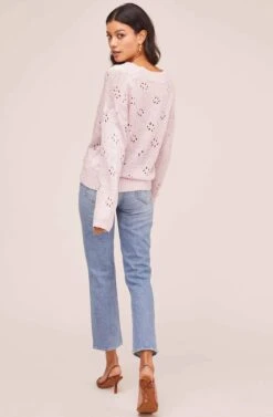 Stephanie Pointelle Wrap Sweater -Astr The Label Shop AT15838 PALE PINK 3