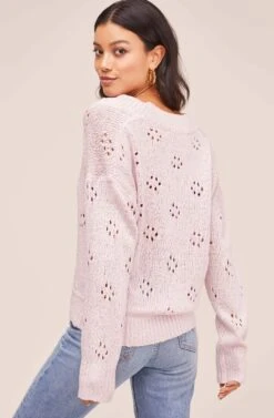 Stephanie Pointelle Wrap Sweater -Astr The Label Shop AT15838 PALE PINK 4